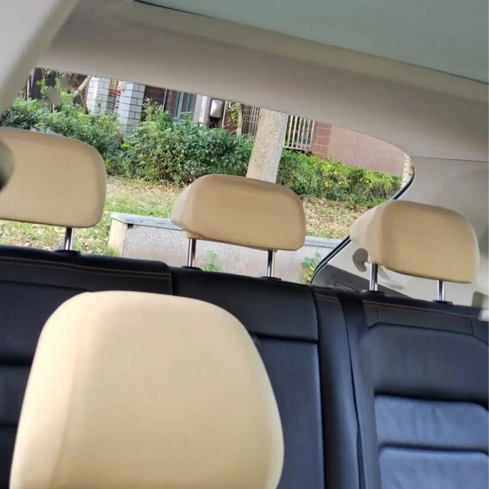 Durable Dirt-proof Car Headrest Cover Non-Slip Practical Seats Cover Solid Color Elastic Car Interior Accessories