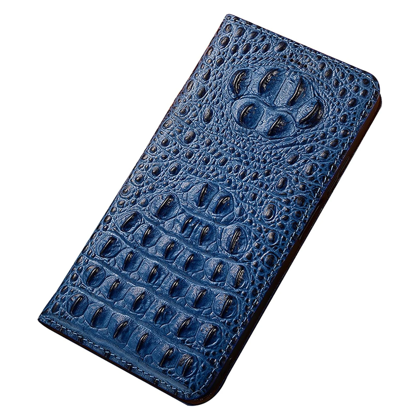 

Genuine Leather Wallet Case for Samsung Galaxy S25 Ultra/S25 Plus/S25 - 3D Crocodile Pattern | Card Slots & Kickstand Flip Cover