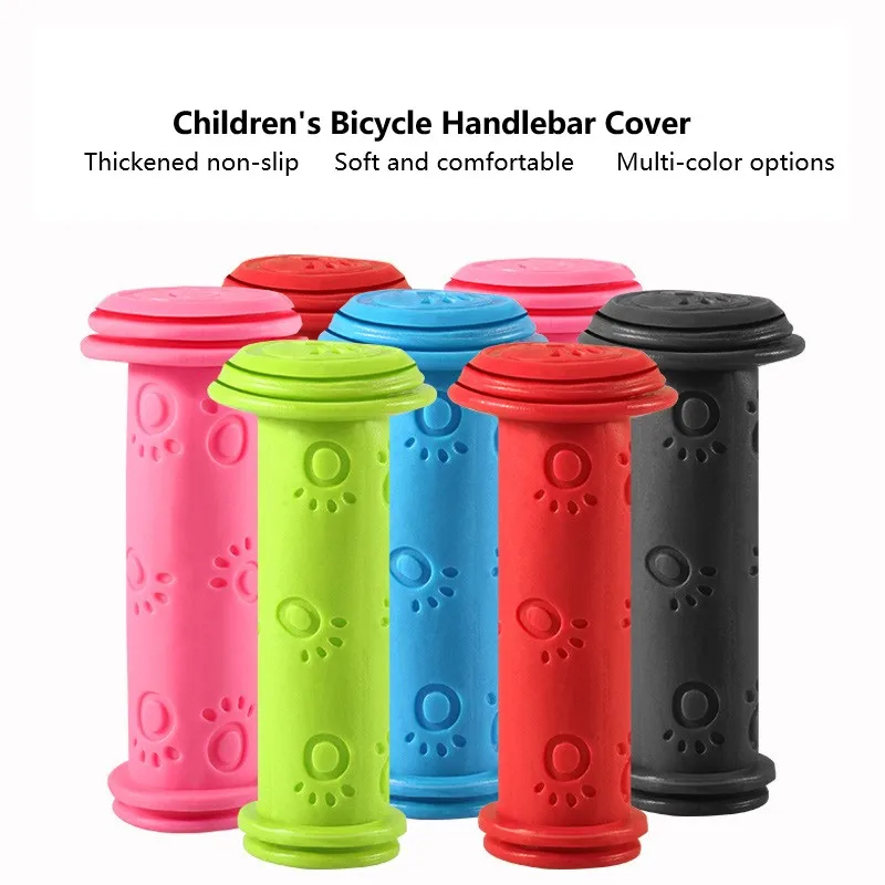 1 Pair Rubber Bike Bicycle Handlebar Grips Anti-slip Kids Girls Boys Scooter Handlebar Colorful Streamers Decoration Ribbon