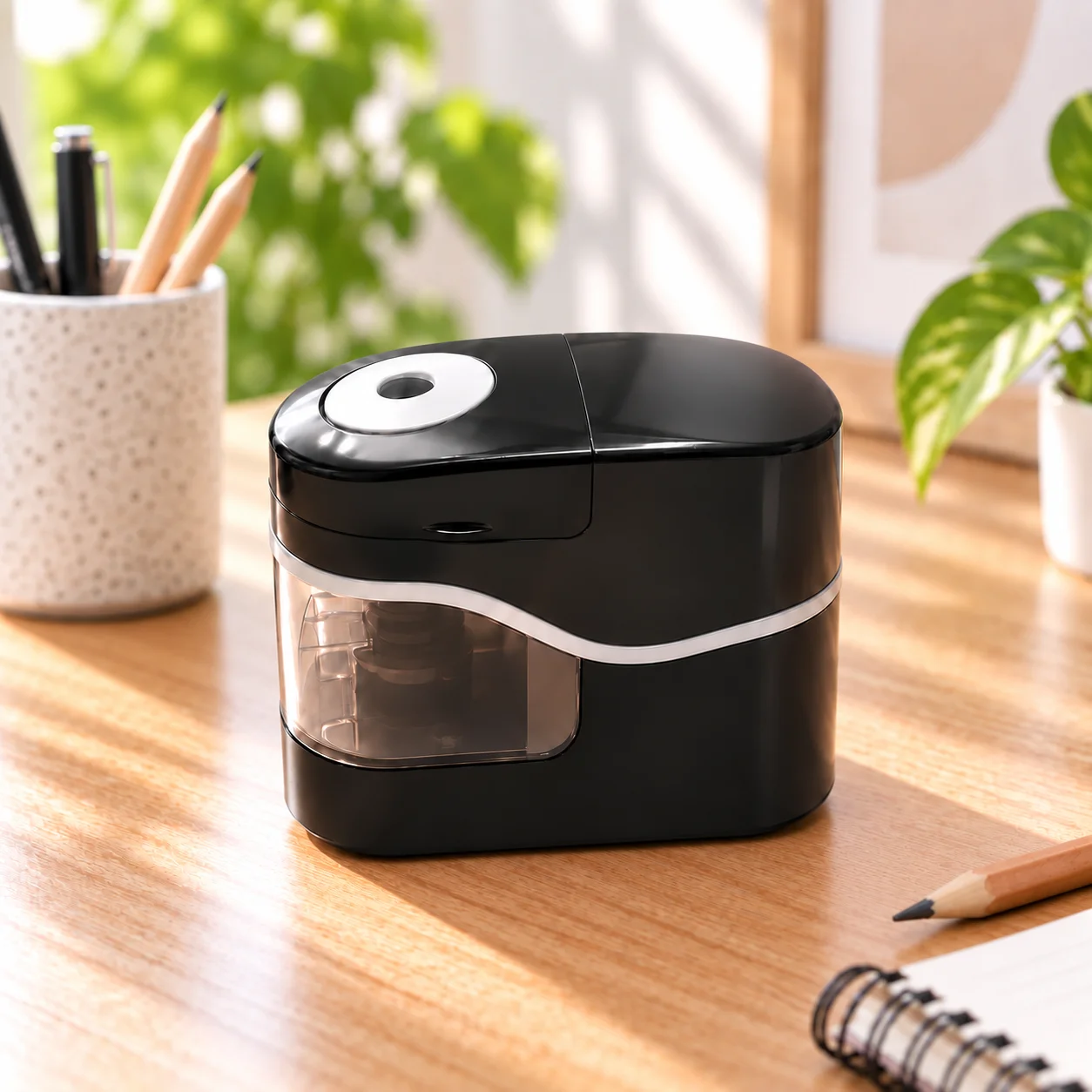 3 Colors Electric Pencil Sharpener Transparent Shavings Container | Suitable for Students to Use at School