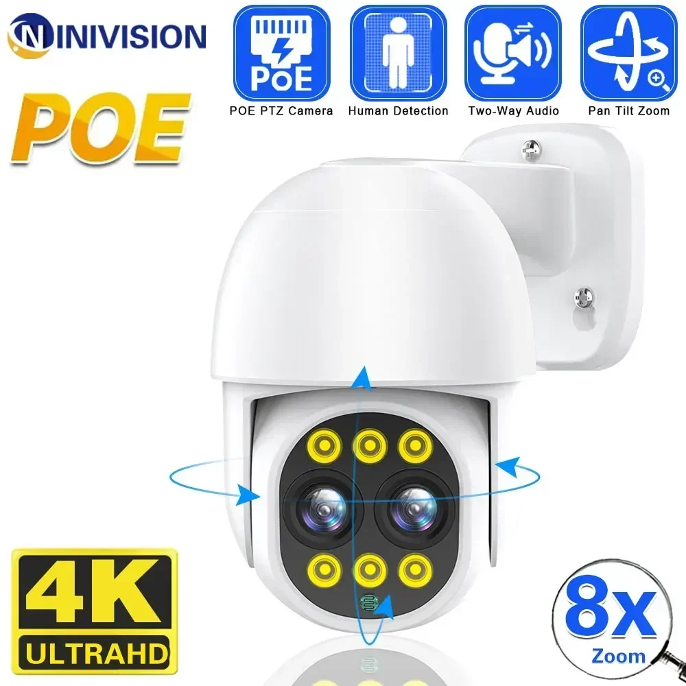 

4K 8MP PTZ Camera POE 8X Zoom SecurityOutdoor Color Night Vision Smart AI P2P Pan Tilt With Motion Detection Two Way Audio Cccam