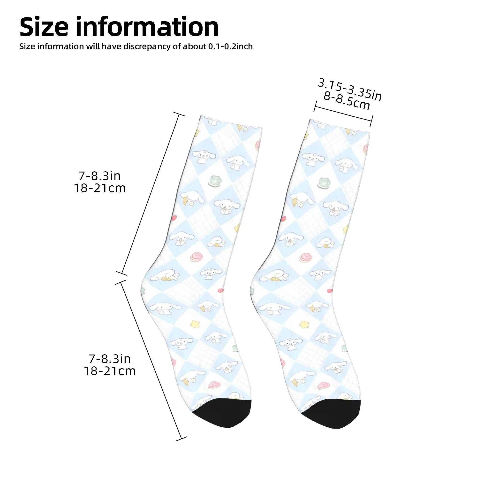 Sanrio Cinnamoroll Cute Cartoon Socks Men Women Polyester Funny Happy  Socks Harajuku Spring Summer Autumn Winter Middle Tube