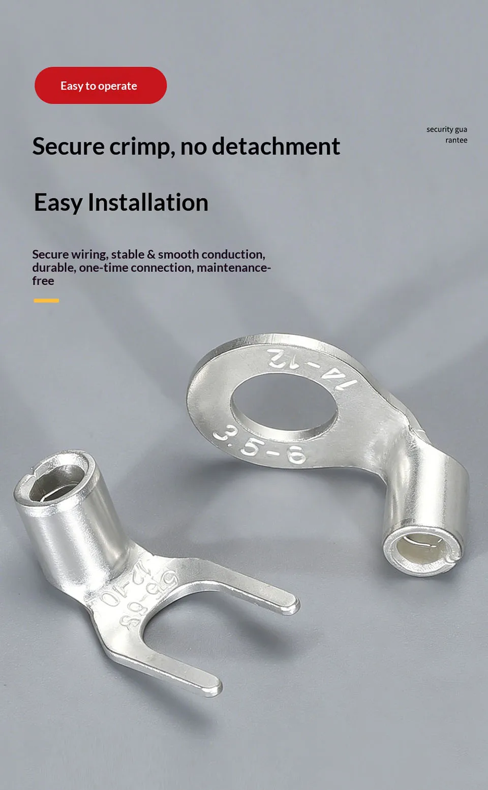 Rechtwinkliger 90-Grad-Klemmenblock, Kupfer, verzinnt, L-förmiger Crimp-Stecker, Kabelverbindung, Winkelverbinder für Elektrokabel – Detail 3