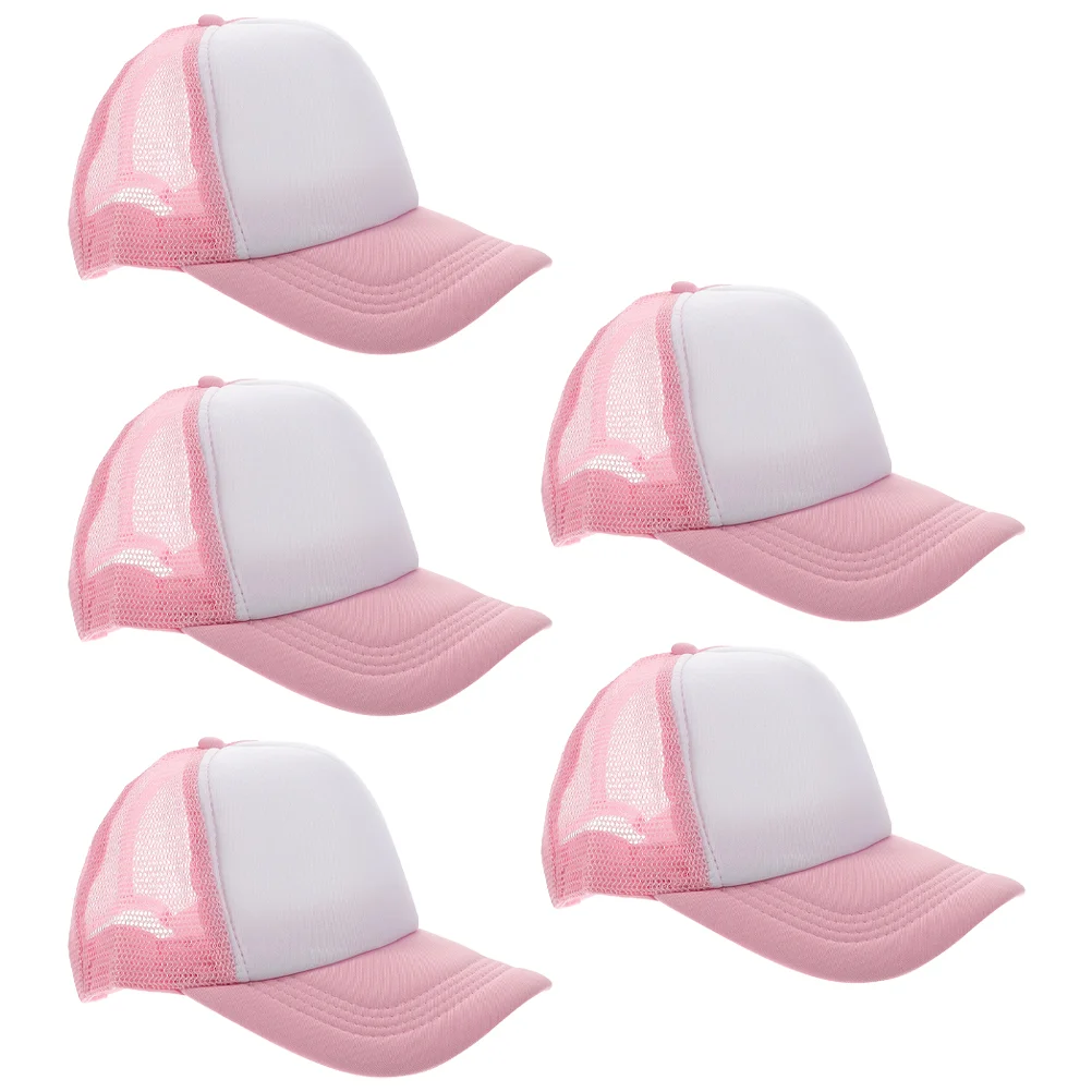 

5 Pcs Sublimated Baseball Cap Blank Sun Hats Blanks Polyester Mesh Men and Women