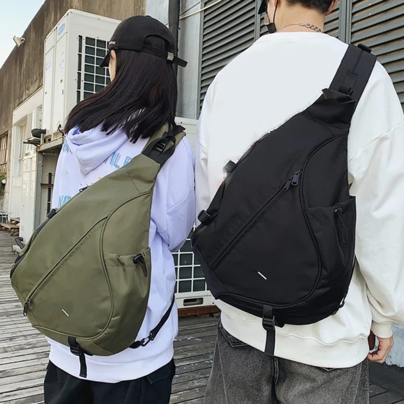 

Large Capacity Men's Chest Pack Casual Hip Hop Travel Unisex Crossbody Bag High Quality Solid Color Storage Shoulder Handbags