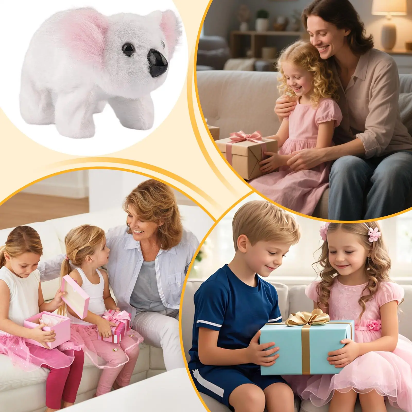 Electric Walking Koala Realistic Soothing Walking Hopping Electric Plush Koala For Children Boys Preschoolers Teens Living Room