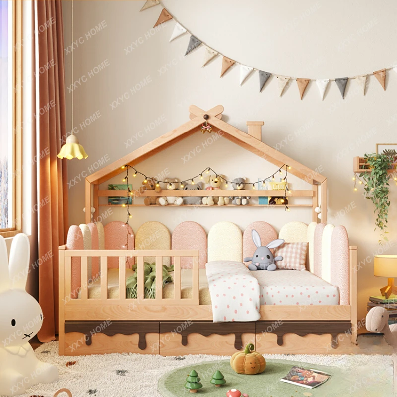 

Tree House Bed Tent Solid Wood Children's Bed Guardrail Princess Bed Girls' Bedroom Boys' Children's Room