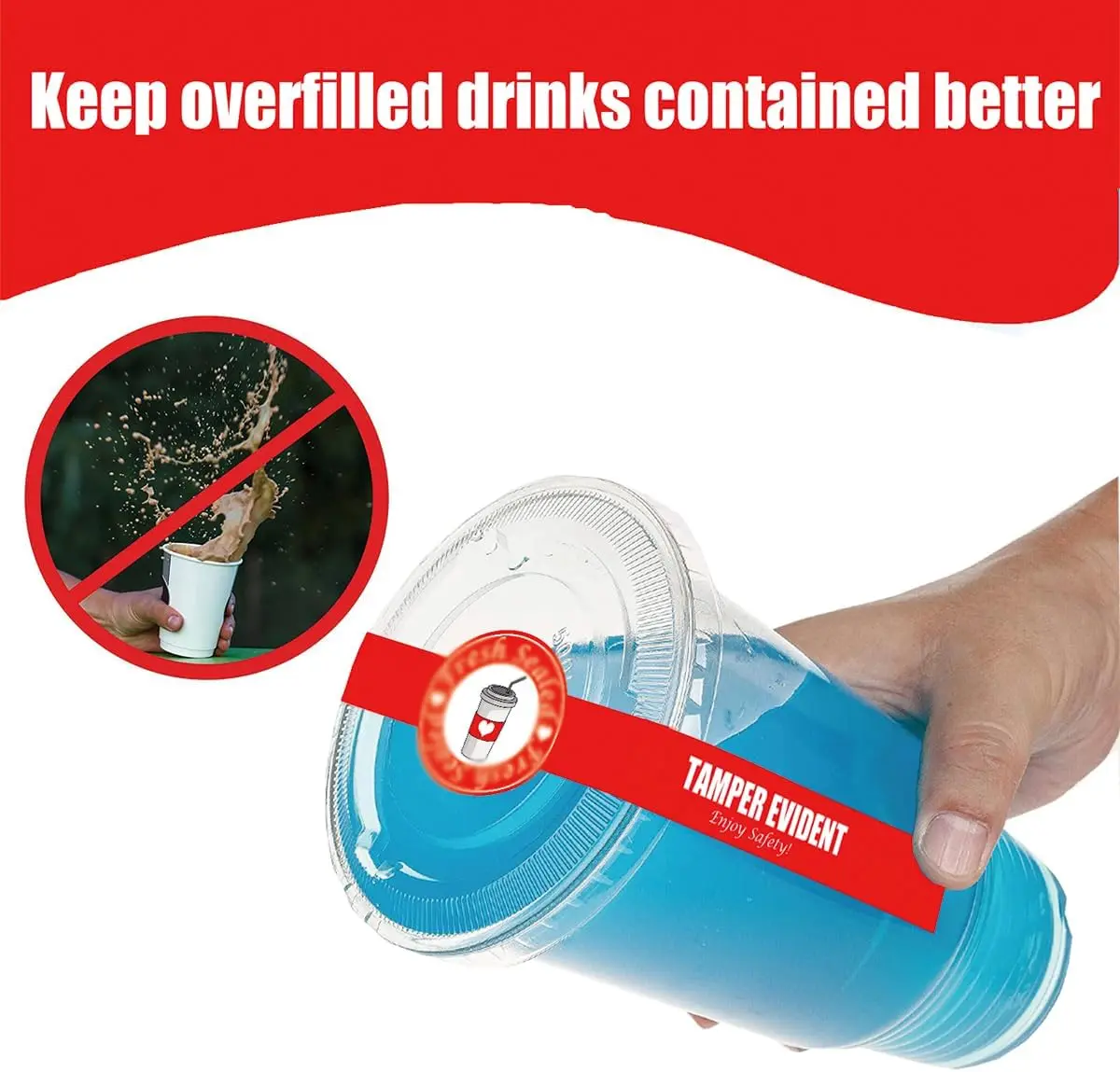 

Защитные пломбы-наклейки для крышек напитков на Рождество, 1x9 дюймов, для сохранения свежести, этикетки для доставки еды, 250 шт.