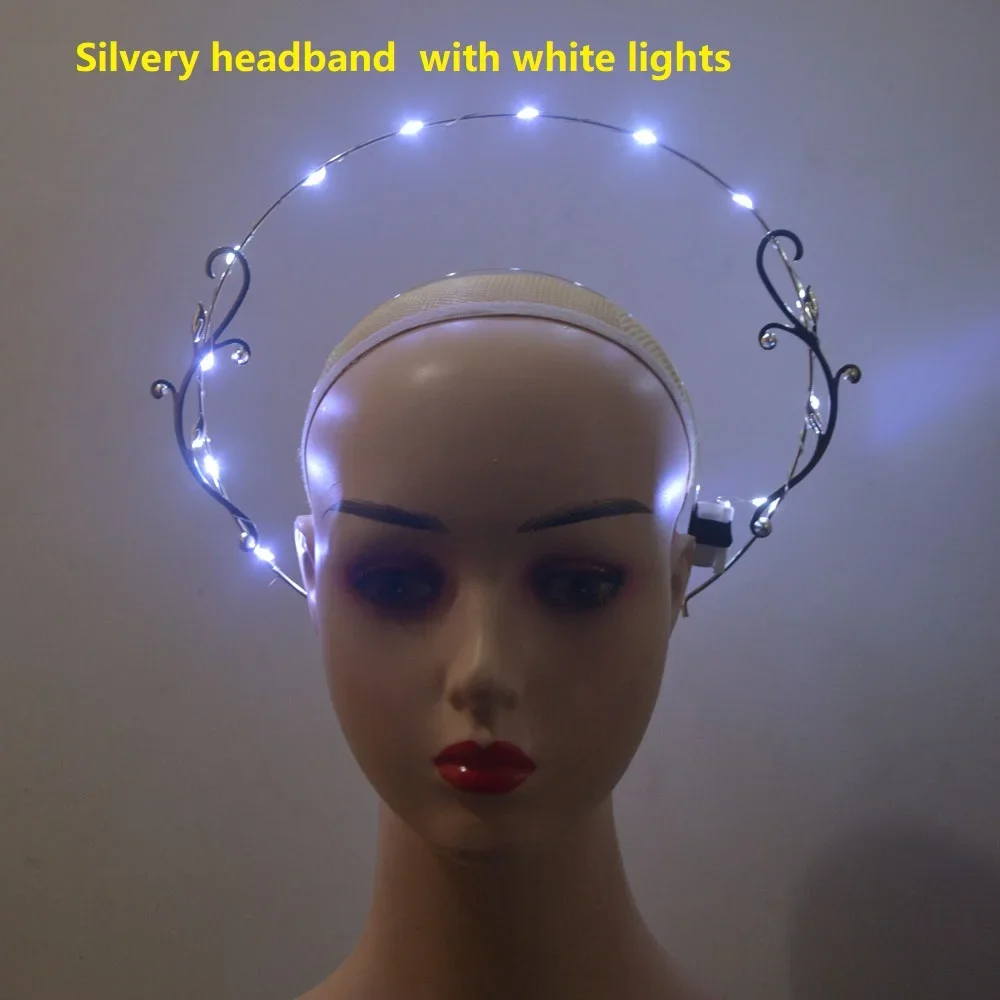 Halloween LED Light Up Flashing Angel Bridal Gold Silvery Halo Headband Photoshoot Hair Band  Hair Accessory Wedding Festival