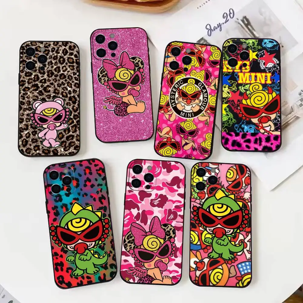 

1pc Japan Fashion Hysteric Mini Phone Case Silicone Soft For IPhone 17 16 15 14 13 12 11 X XR Plus Pro Max Plus