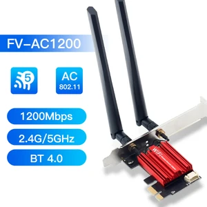 Desktop wireless network card, WiFi adapter, Bluetooth 4.0, double band, Windows 7, 8, 10, 11ac, AC1200, 5 PIE, 2.4g, 5GHz, 802.11ac Main Sales WiFi Bluetooth Network Plate - №1
