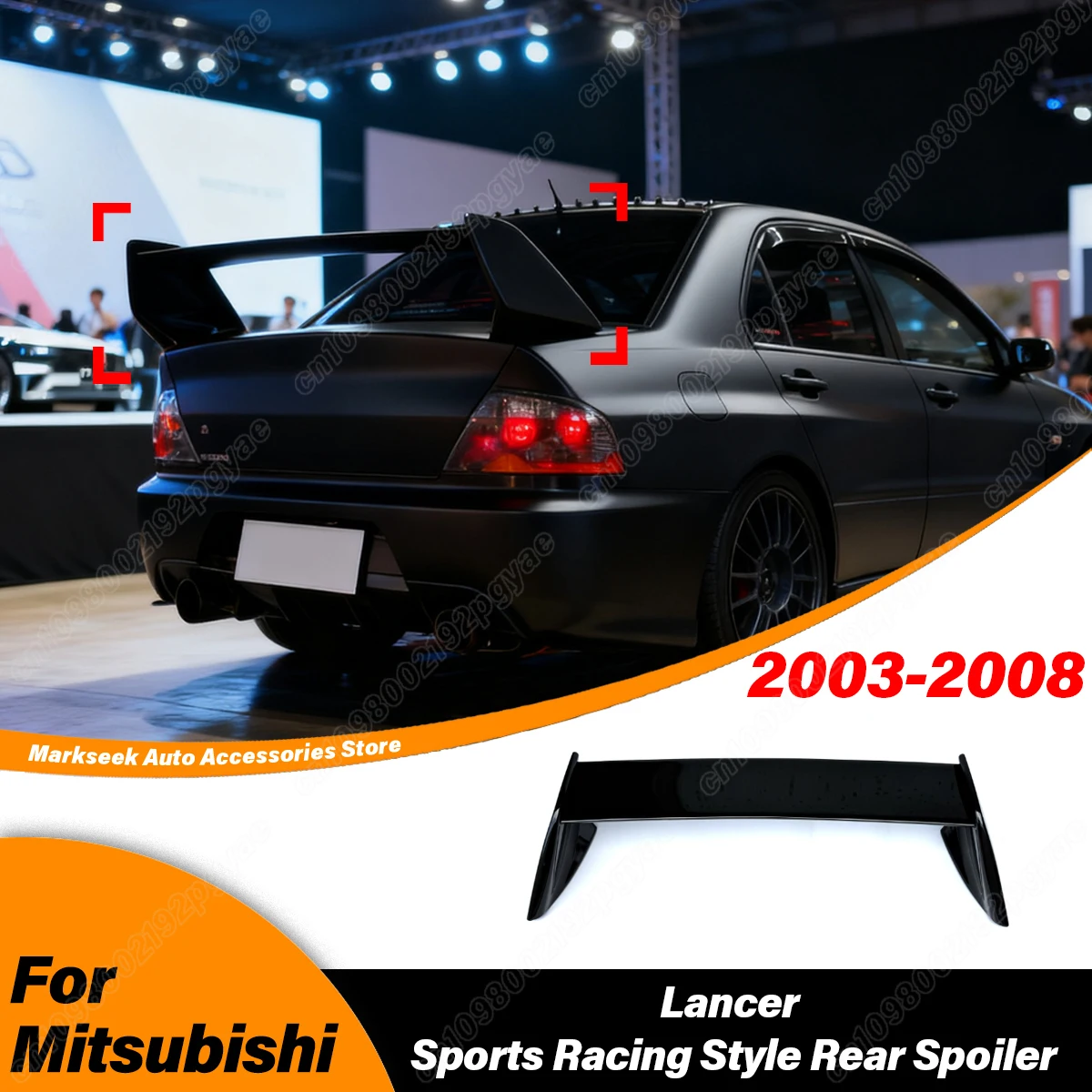 

For Mitsubishi Lancer 2003 2004 2005 2006 2007 2008 Automotive Rear Trunk Spoiler Sports Racing Style Fixed Split Wing Body Kit