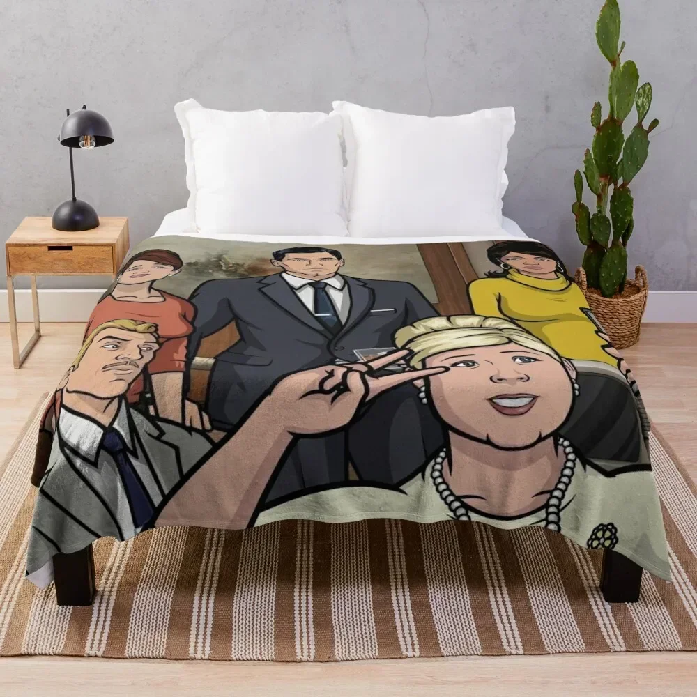 

Archer's Cast selfie Throw Blanket valentine gift ideas funny gift Custom Flannel Blankets