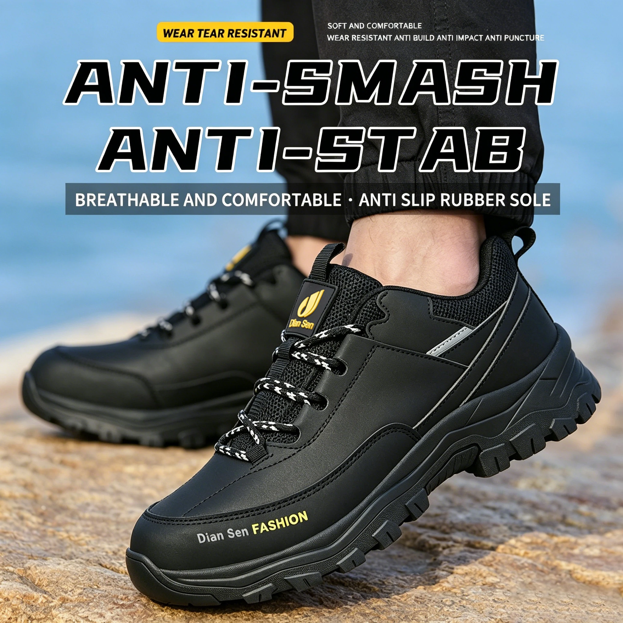 Men Safety Shoes Steel Toe Work Sneakers winter Shoes Puncture-Proof Men Boots Water resistant Anti shock Industrial