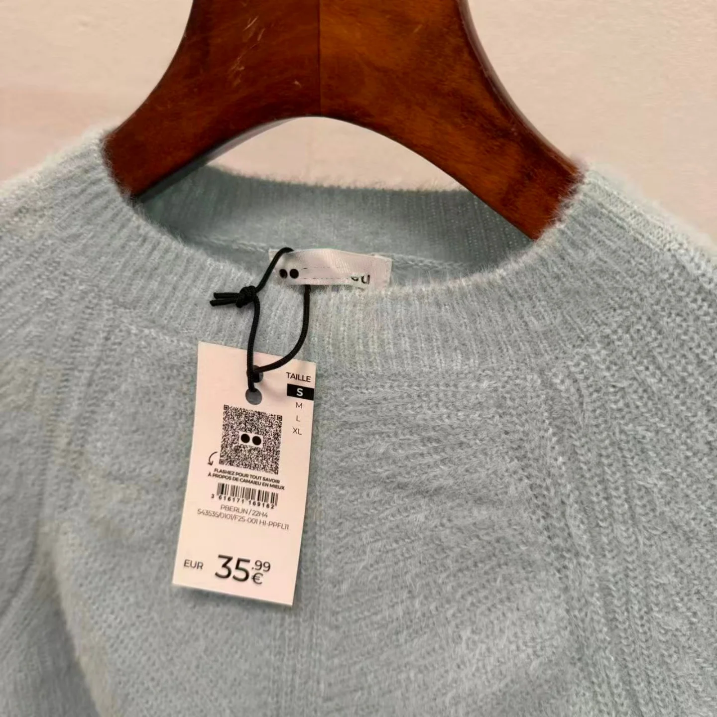 Pull rond ample tricoté Ne bleu lac automne hiver femme Faion doux paresseux Sle chaud trajet Sle couleur Pure