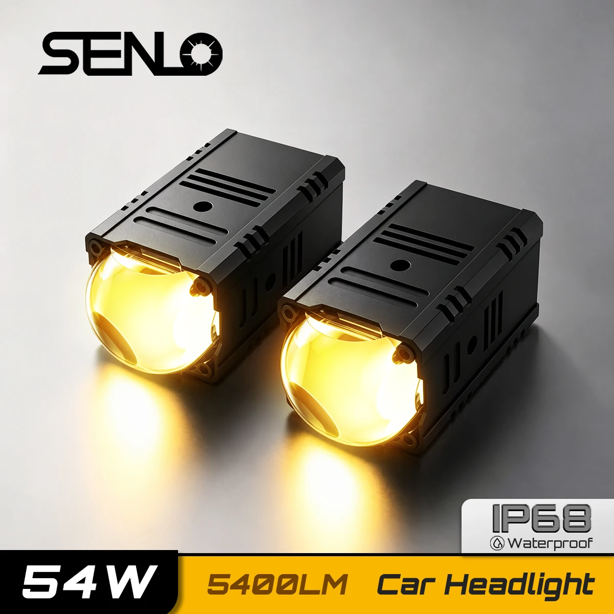 2pcs Senlo Motorcycle Auxiliary Headlight Explorers Spotlights Light Driving High/Low/ Fog Lamps Super Brighter 54W 12V-24V Car