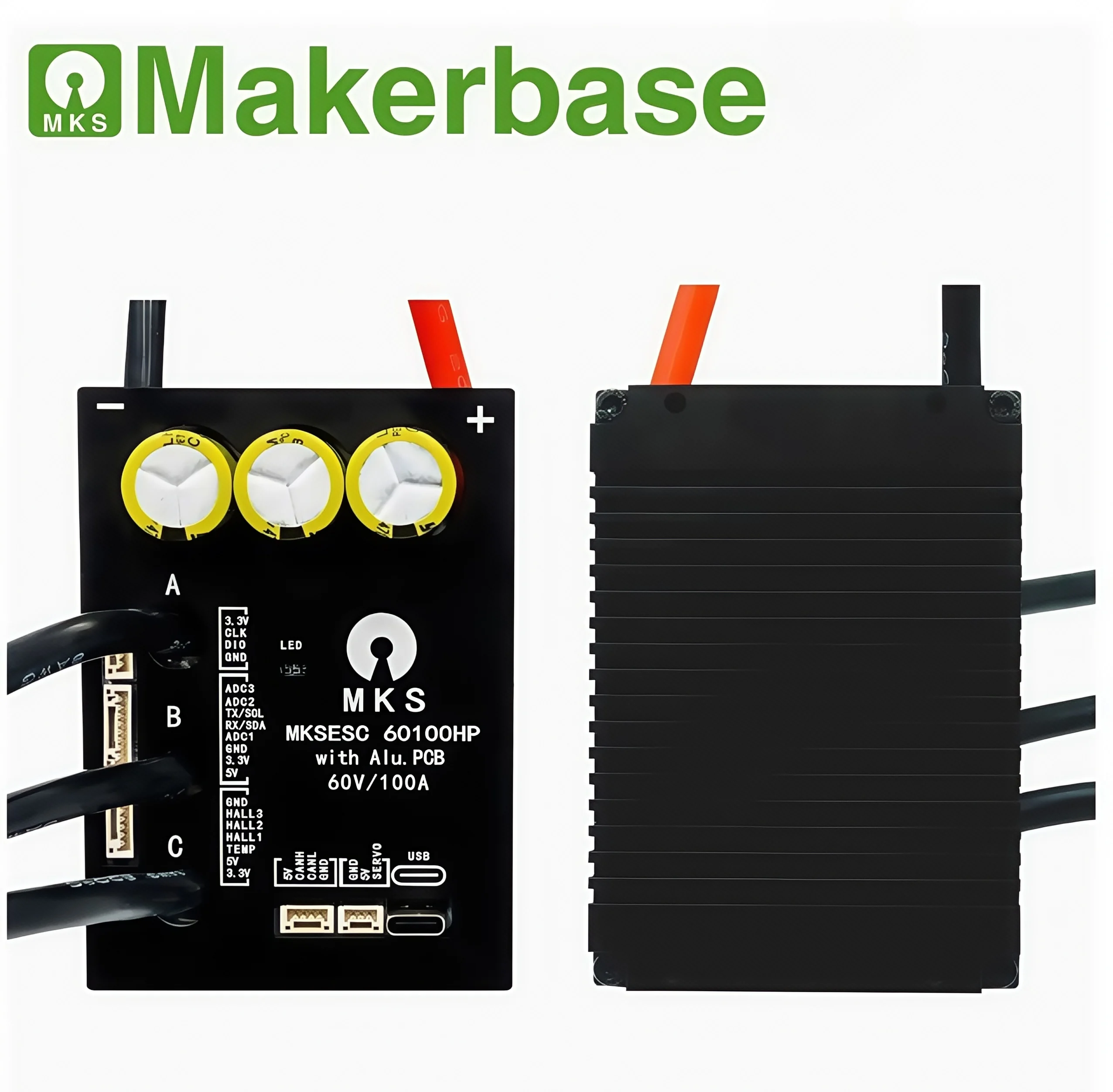 Makerbase MKSESC 60100HP VESC6 Benjamin ESC 100A سكوتر عالي الأداء RC سيارة نموذج طائرة FOC فرش السيارات