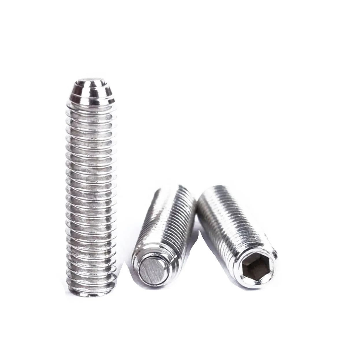 Angle Seat Stainless Steel Springless Locking Adjustment Screw, Flat Positioning Steel Ball Screw