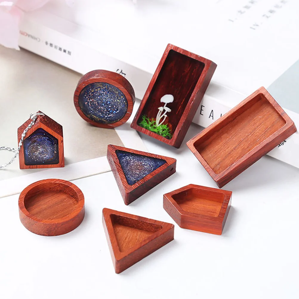

5Pcs Wood Frame Mold DIY Epoxy Molds for Jewelry Pendant Making Creative Fashionable Handmade Accessories Pendant Molds