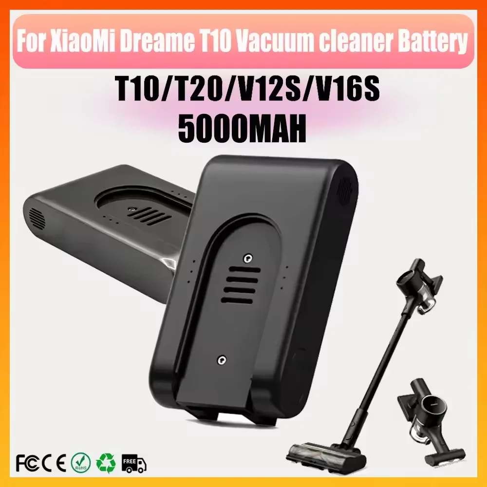 25.2V 5000mAh Replacement Battery for Xiaomi Dreame T20 T10 V12S V16S R10pro Cordless Vacuum Cleaner - Rechargeable Li-ion