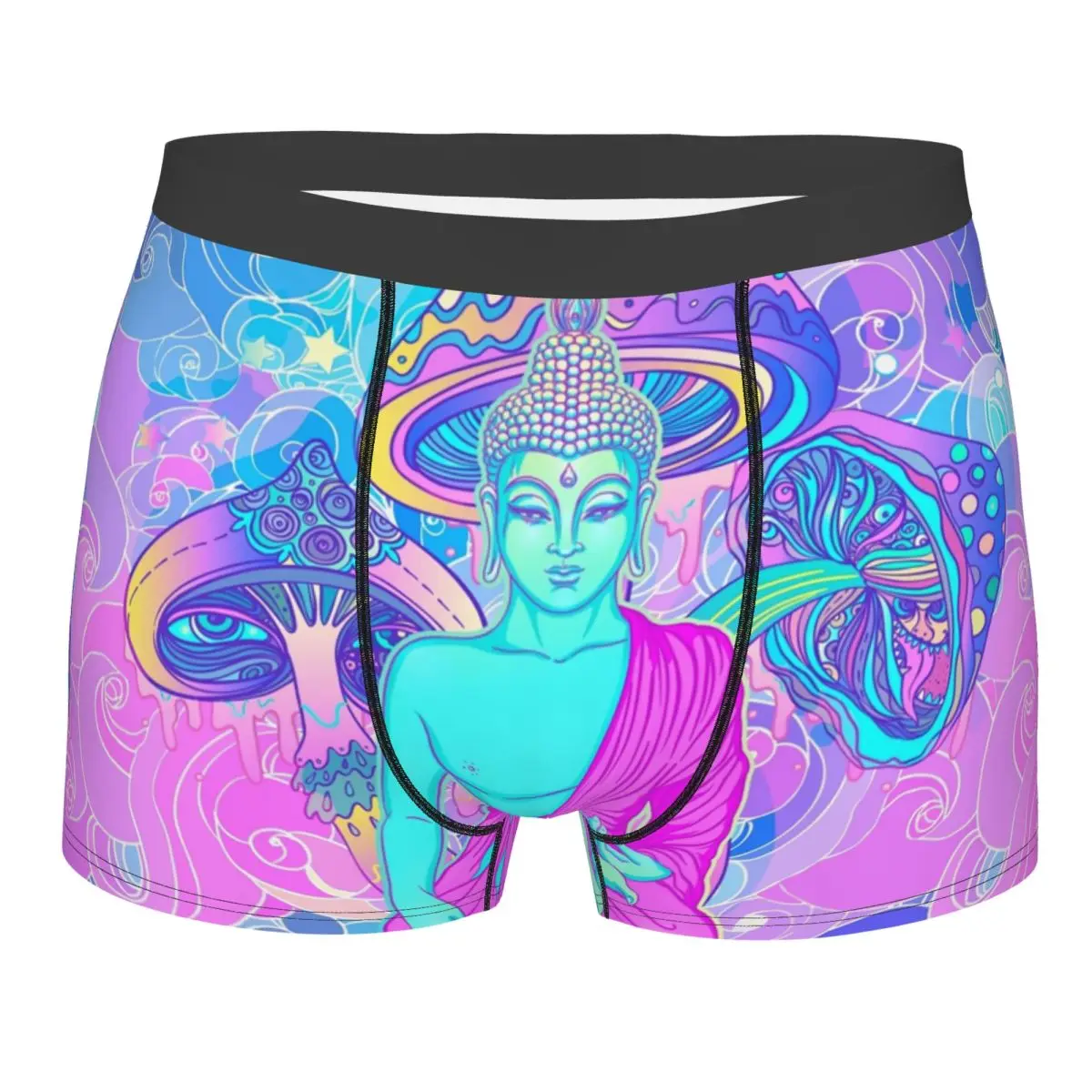 

Новинка: мужские трусы-боксеры с психоделическим принтом в виде волшебных грибов, удобные трусы с изображением Будды, нижнее белье