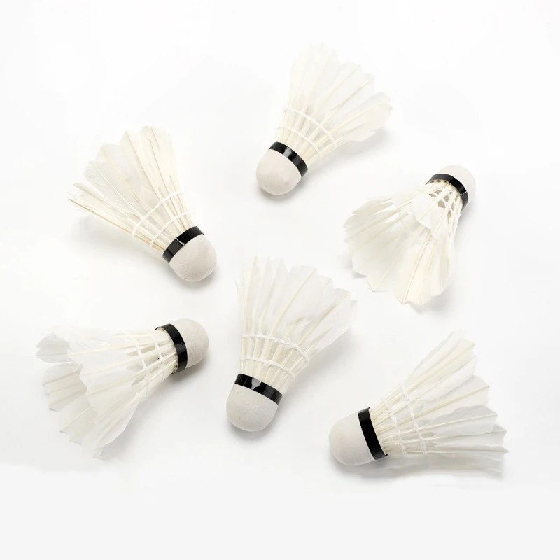 12Pcs Professional Badminton Balls,White Goose Feather Shuttlecock Stable Training Sport Badminton Ball Sport Accessories