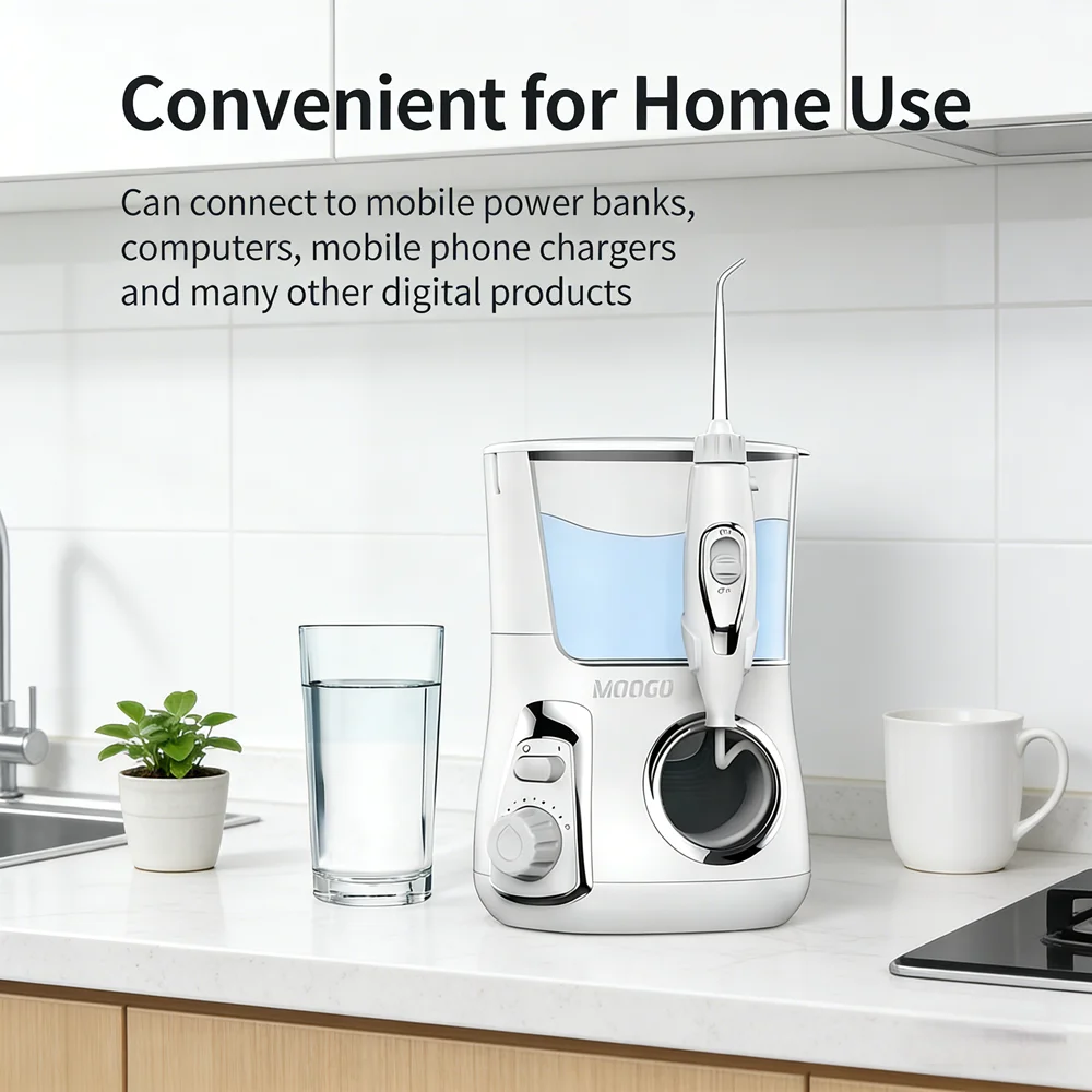 

Профессиональный настольный ирригатор полости рта с 5 насадками, домашний стоматологический спа для брекетов, имплантатов и ежедневной чистки