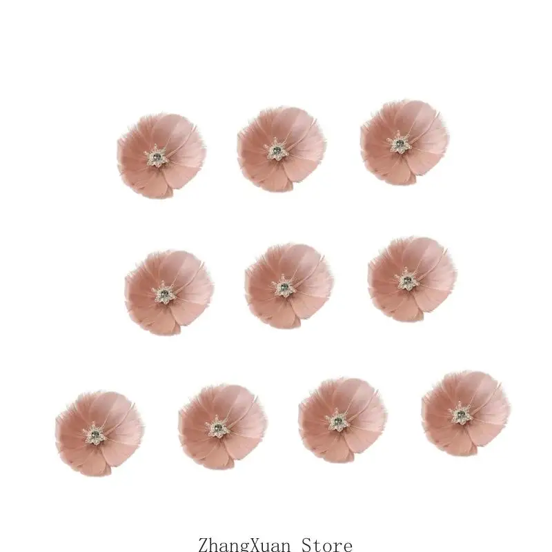 Federblumen-Applikationsset für Anlass-Styling, Kleider, Haarschmuck und Kostüme 3XUF – Detail 10