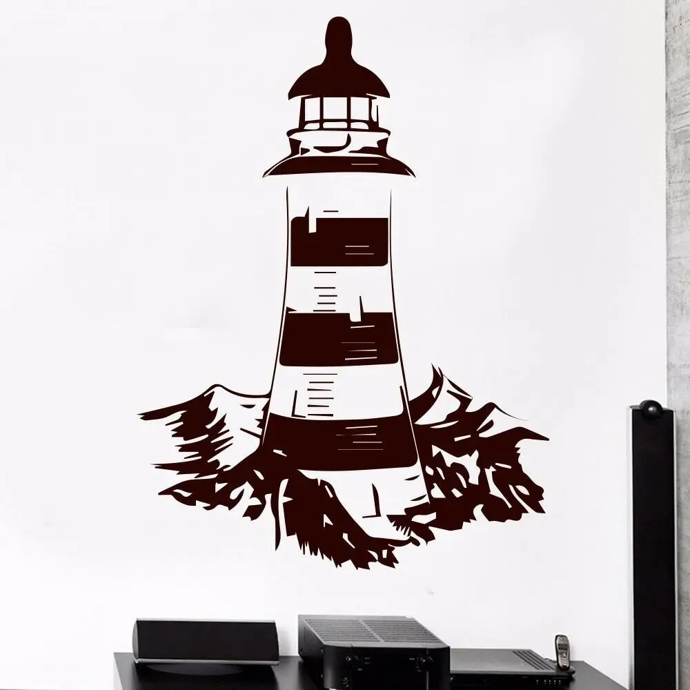 Classical Lighthouse Sea Nautical Wall Sticker for Living Room Decoration Vinyl Wall Art Decal Mural Bedroom Decor
