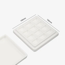 Square Ceramic Watercolor Palette With Lid CP-119/118 12/20 Grids Mixing Paint Palette Tray For Painting Art Supplies
