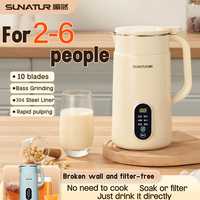 SUNATUR Nutrient-Rich Soy Milk Maker, Automatic Heating Cooking for Soybean Paste & Nut, Wall-Breaking Blender Mixer Machine