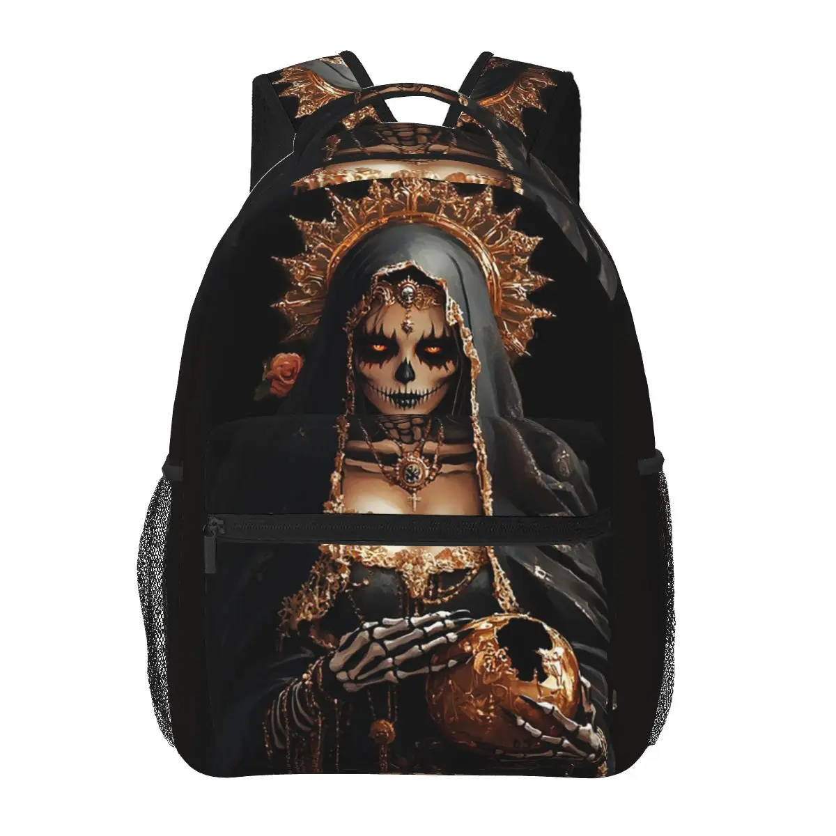 Santa Muerte Spanish Backpacks Boys Girls Bookbag Children School Bags Cartoon Laptop Rucksack Shoulder Bag Large Capacity