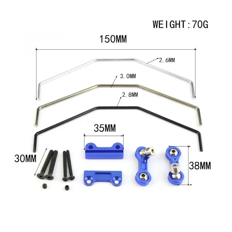 Metal Front and Rear Stabilizer Bar Kit for 1/5 Trxs x-maxx RC, Enhanced Parts, Accessories