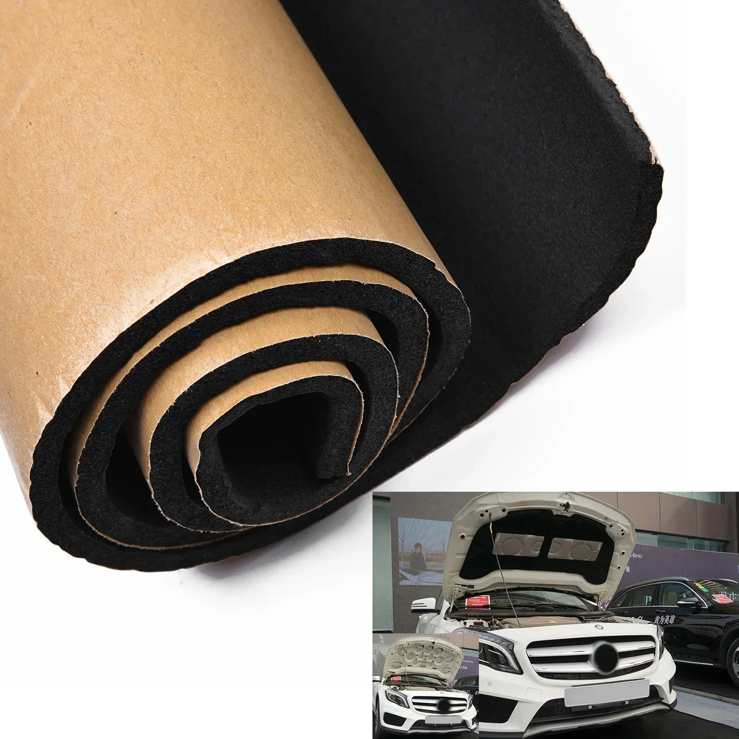 30*50cm Car Sound Proofing Deadener Foam Self Adhesive Foam Nsulator Cotton Car Interior Accessories Heat Soundproof Cotton