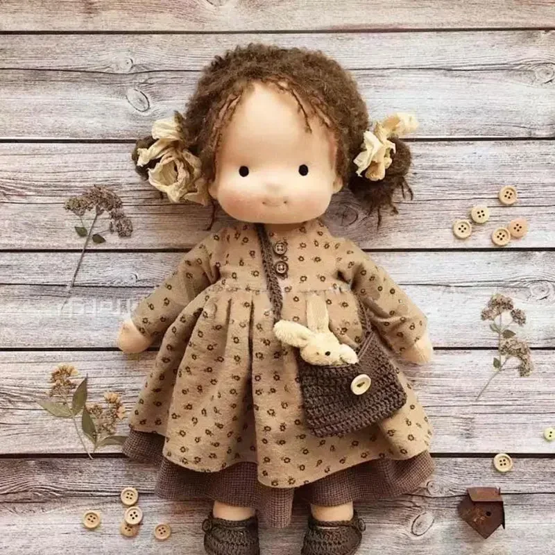 30cm Waldorf Nette Plüsch Puppe Mädchen Weiche Angefüllte Puppe Mit Goldene Lockiges Haar Neue Diy kinder Begleiter Freunde geburtstag Geschenke
