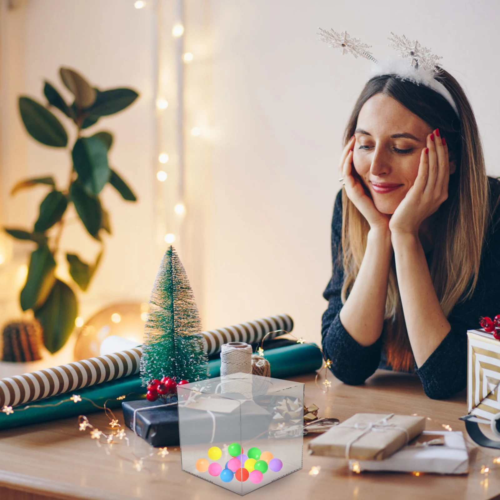 1pc-アクリル抽選箱抽選チケットホルダーパーティー会議投票寄付収納ケース多機能再利用可能