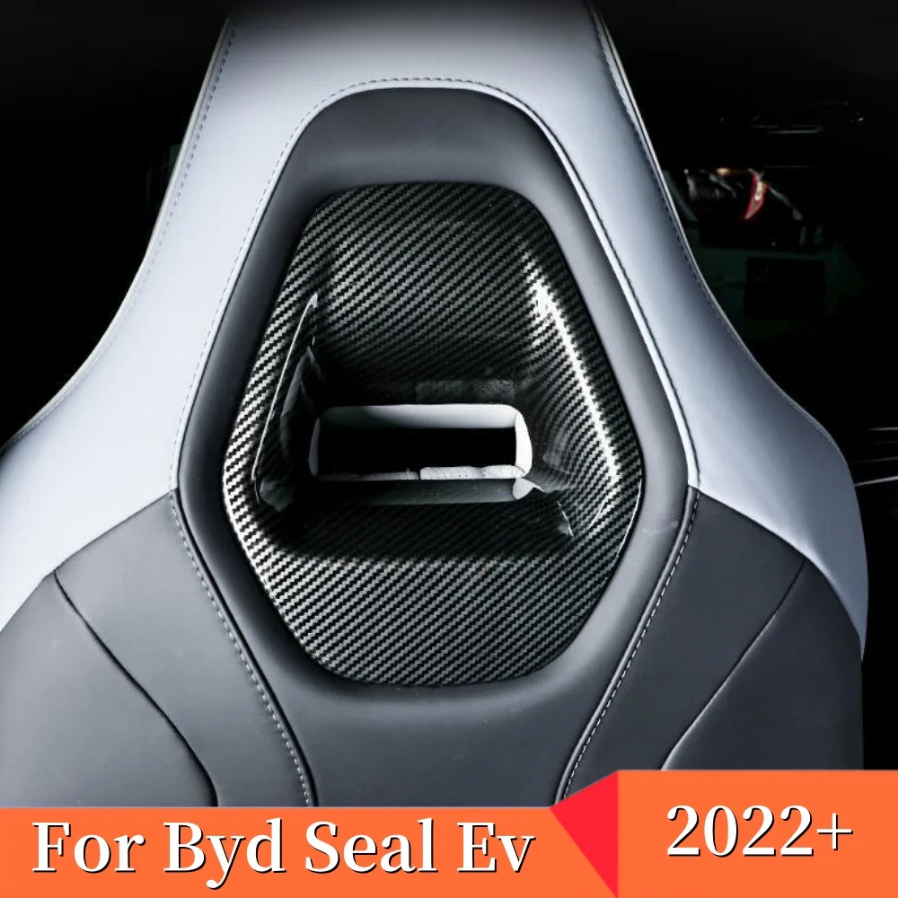 

For BYD Seal EV 2022 2023 2024 Carbon Fiber Car Seat Back Headrest Pillow Adjust Button Frame Decoration Cover Trim Accessories