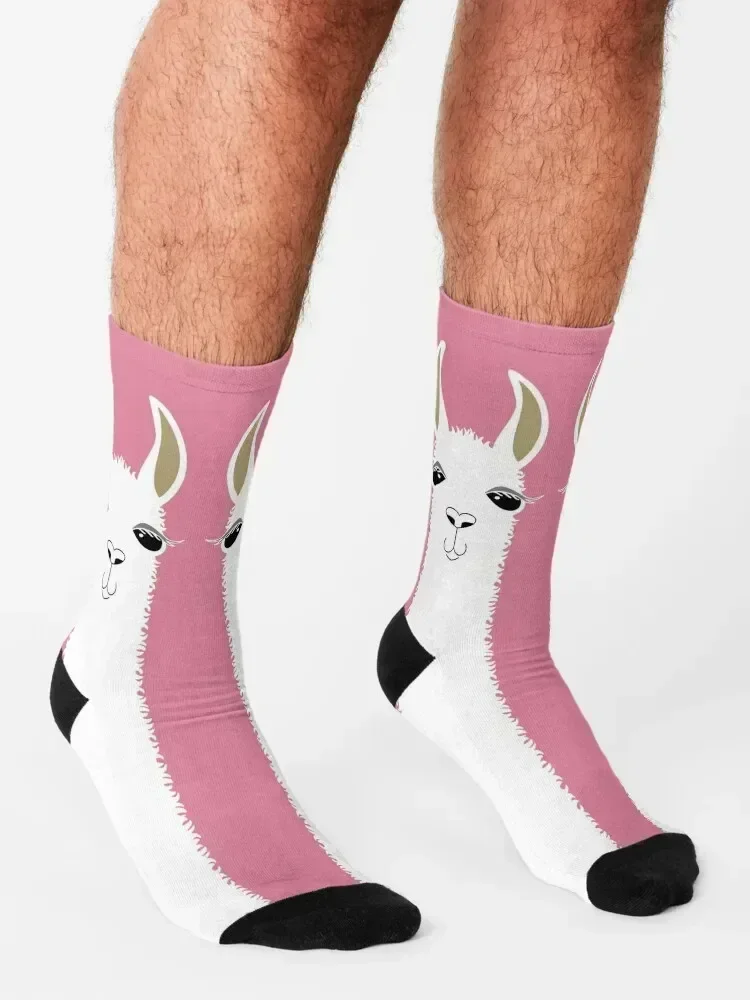 LLAMA PORTRAIT #5 Socks cartoon crazy loose christmas stocking Man Socks Women's