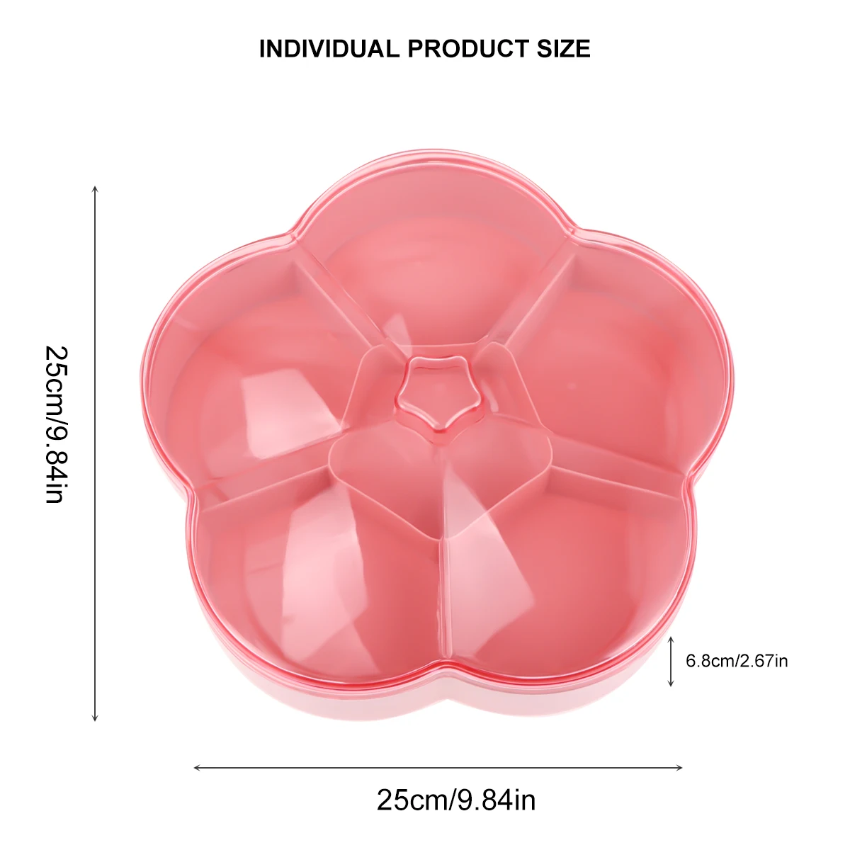 

Candy Dried Fruit Tray Snack Case Divided Serving Pink Transparent Portable Trays Storage Boxes Lids Container Platter