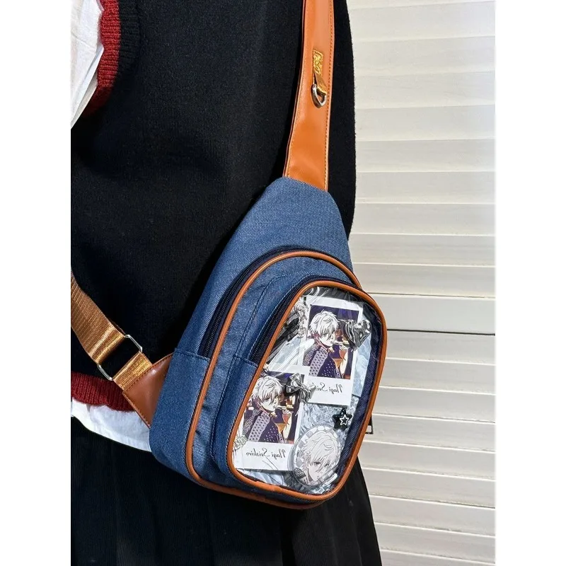 Fashion 15cm Doll Transparent Ita Bag Women Lightweight Large Capacity Crossbody Bag Solid Color Basic Versatile Chest Bag Girls view 4