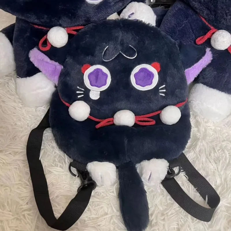 New Genshin Impact Plush Bag Scaramouche Cat Wanderer Cosplay Stuffed Toy Cute Shoulder Bag Dolls Backpacks Birthday Kids Gift