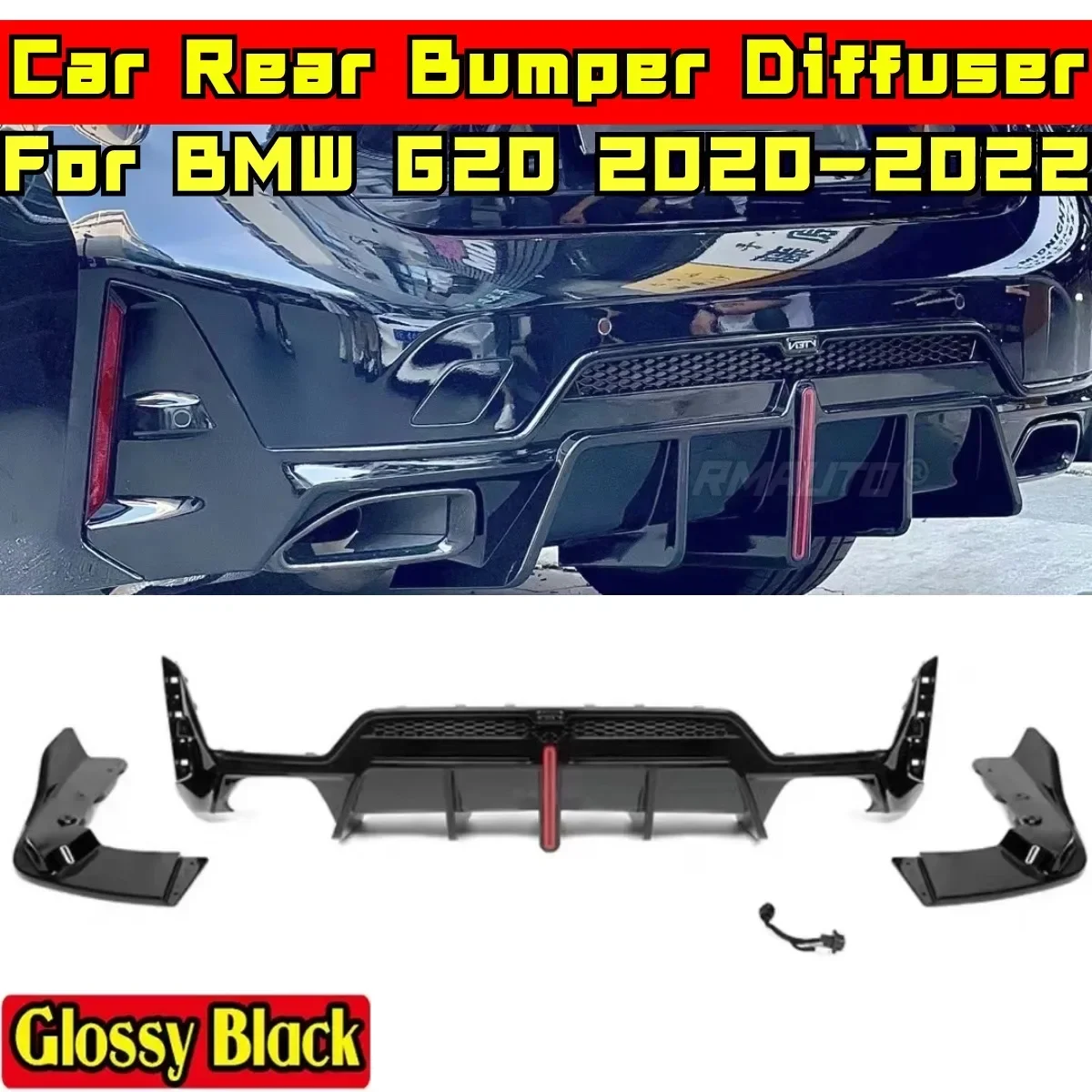 

BMW G20 задний бампер губа глянцевый черный MP стиль Автомобильный задний бампер Защита диффузор кузова комплект для BMW G20 2020-2022 автомобильные аксессуары