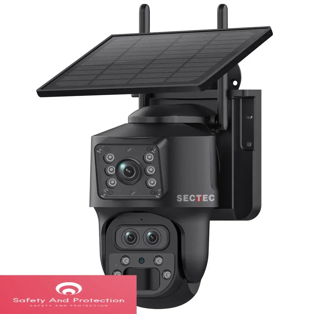 

HD 3 Lens Panoramic Wireless Wifi Solar Camera 15X Zoom PTZ Rotation Outdoor IP65 Camera PIR Human Detection Security Camera