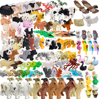 MOC City Animal Series Zoo Scene Panda Tiger Dog Cat Sheep Goat Accessories Building Blocks Bricks Street View Bricks Toys Gifts