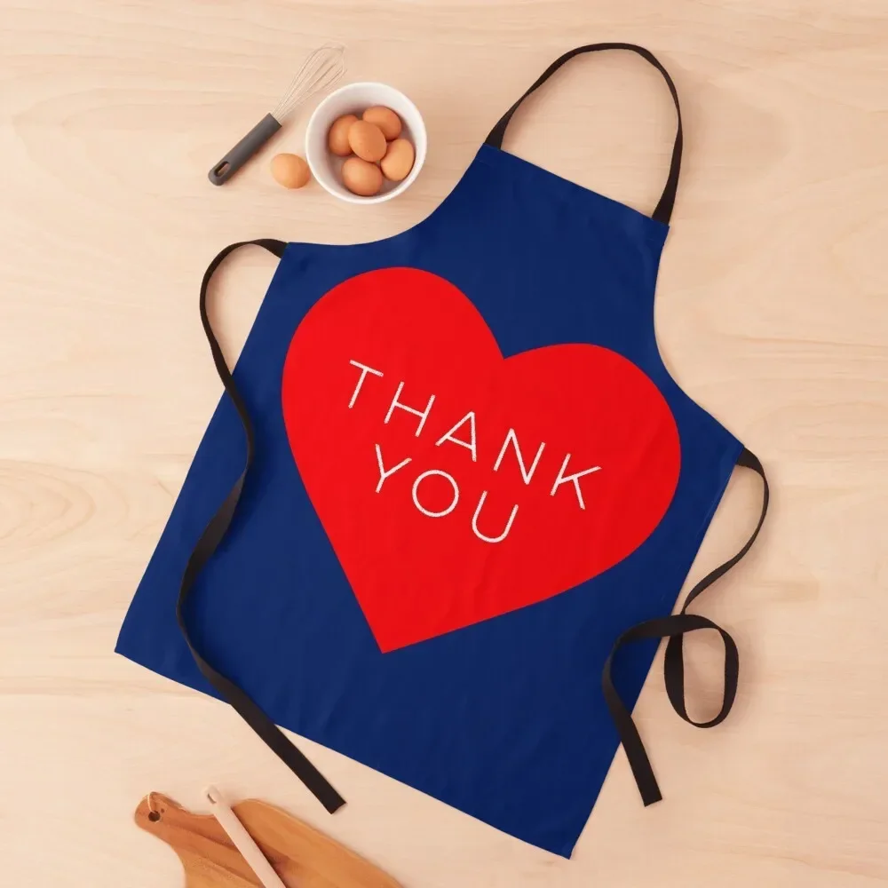 Thank You Heart Apron cooks clothes Kitchen Handle For Women Waiter Uniforms Kitchenware Apron