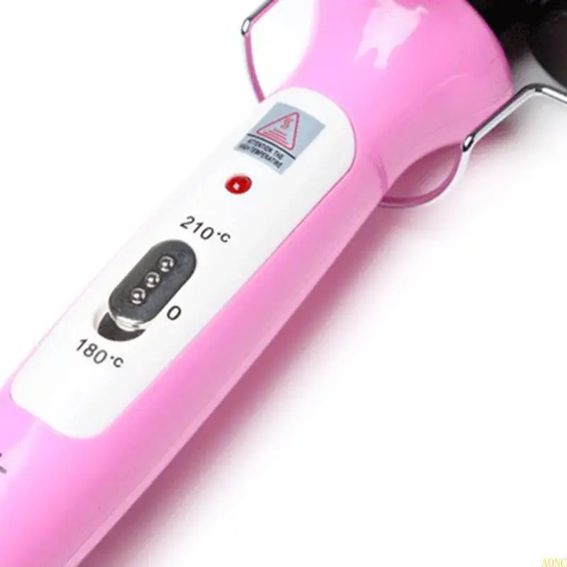 A0NC 22mm 전문 3 배럴 전기 모발 컬러 온도 조절 가능한 컬링 철제 지팡이 긴 짧은 머리 웨이버 EU