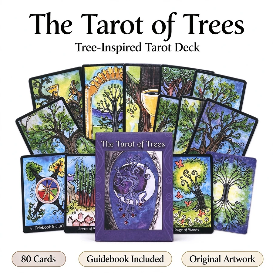 Premium Coated Paper The Tarot of Trees Cards Divination Guidance Card Set Party Leisure Home Gathering Table Game Accessories