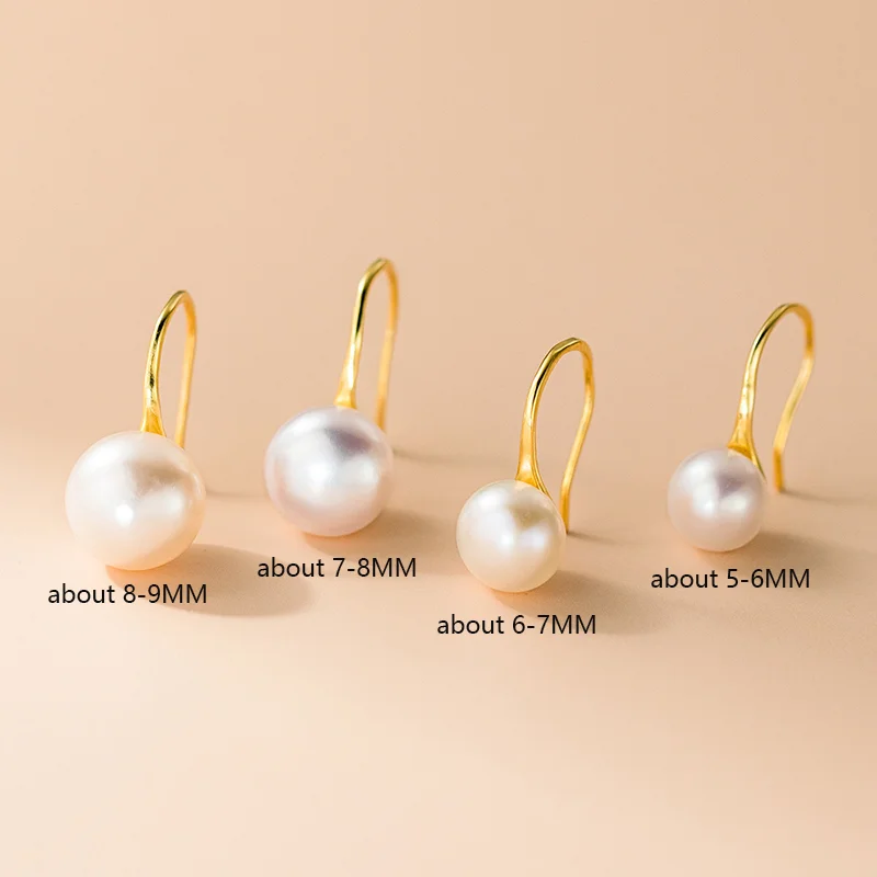 WANTME 925 فضة طبيعي الباروك اللؤلؤ الأذن هوك للنساء موضة بسيطة تصميم فرنسي أقراط مجوهرات اكسسوارات #2