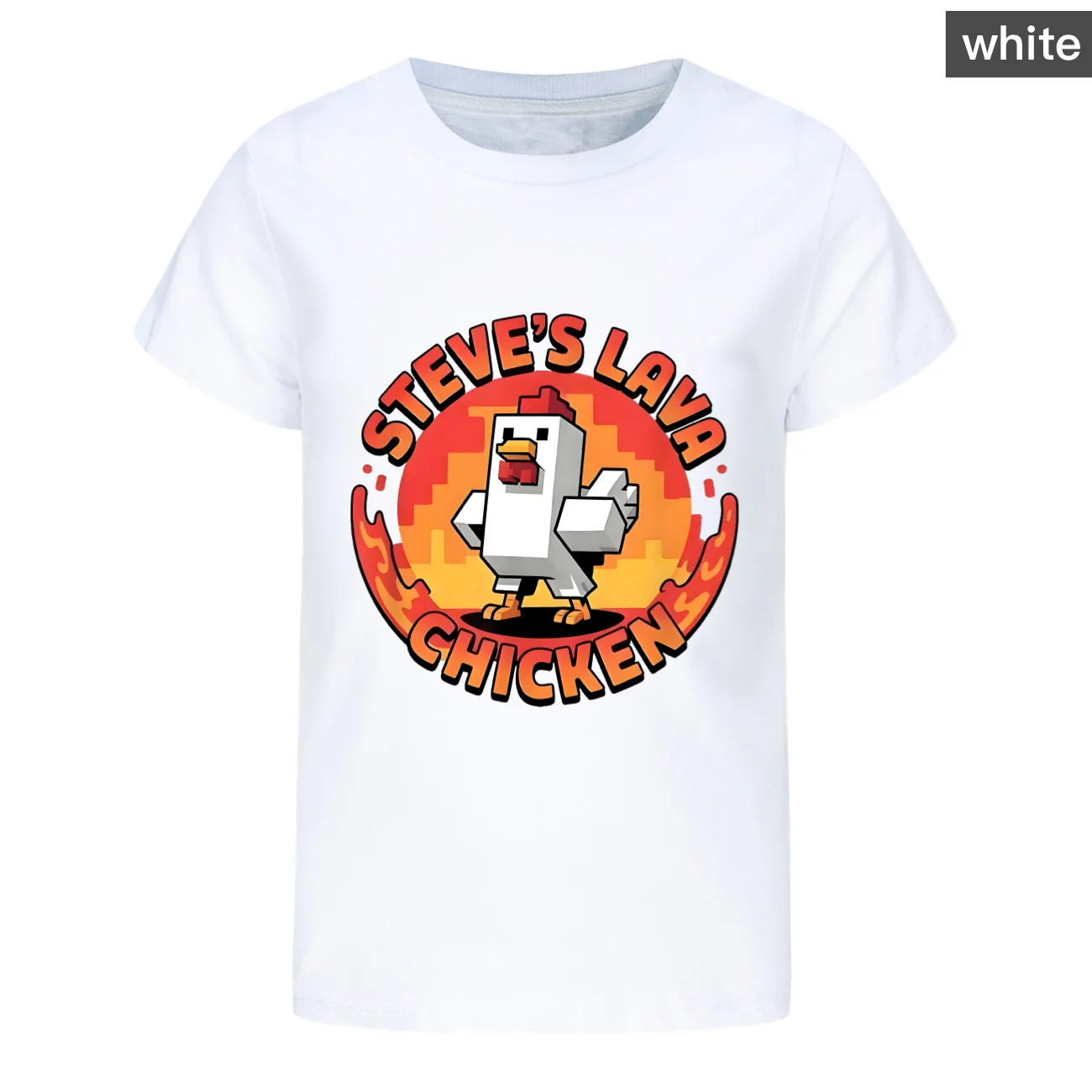 STEVE 'S LAVA CHICKEN Kids T-Shirt Summer Kids Cartoon Cotton Short Sleeve Top Boys Cartoon Fashion Cute T-Shirt