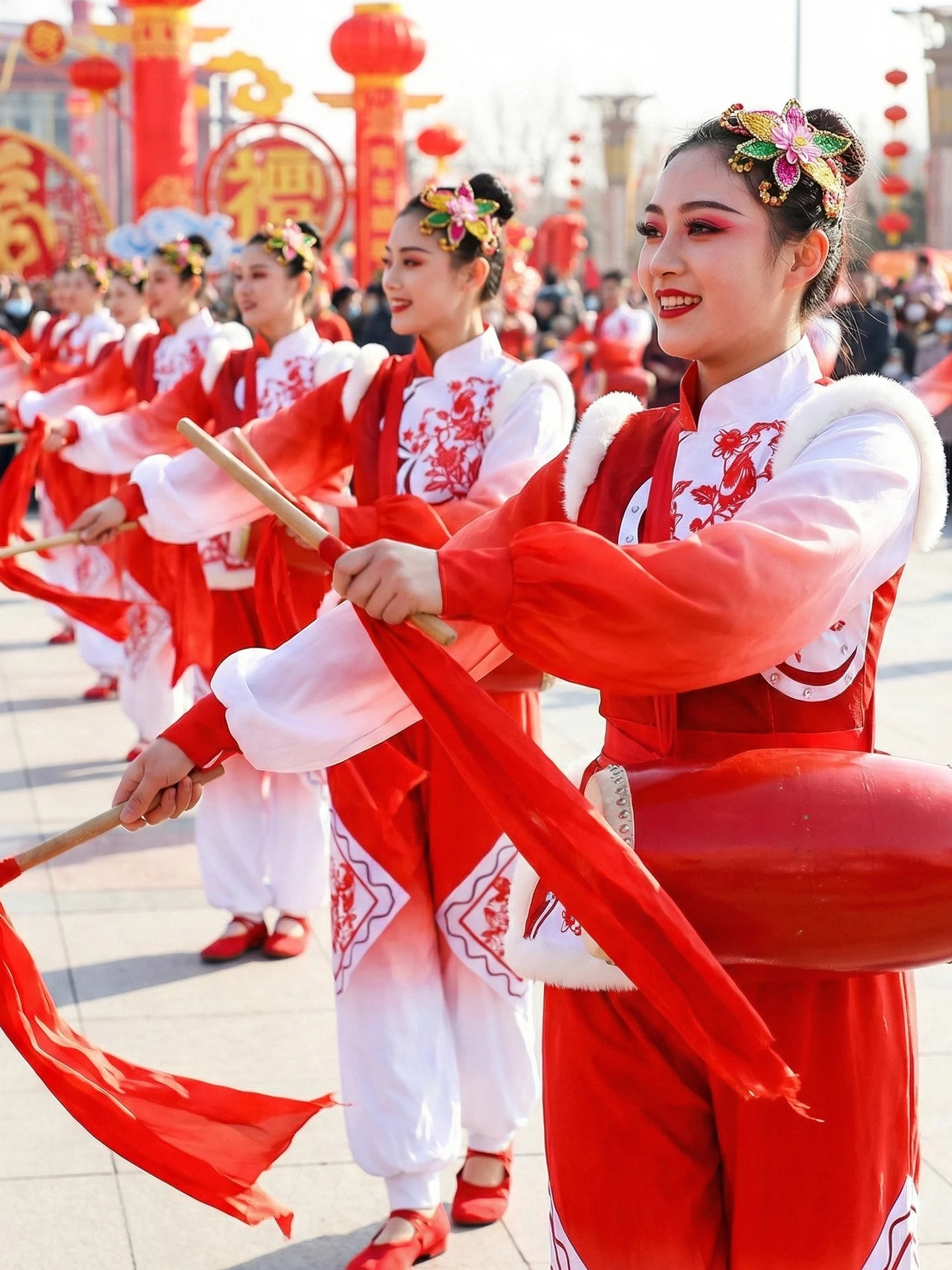 

2026 New Waist Drum Performance Costume Dance Clothes Happy Celebration Women's Men's Northeast China Dragon Lion Dance Clothes